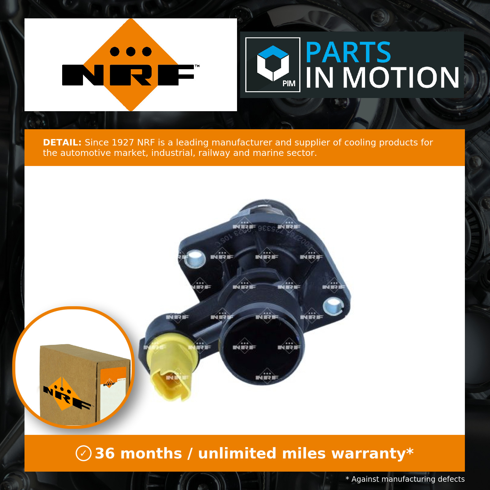 Coolant Thermostat fits PEUGEOT 307 3B, 3E, 3H 2.0 04 to 09 RFJ(EW10A) NRF New