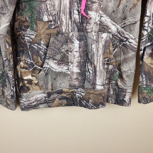 Realtree Green Camo Hooded Sweatshirt with Pink Logo Size S - Picture 3 of 10