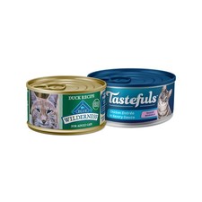 Blue Buffalo Tastefuls  Wilderness Wet Cat Food Bundle - Chicken  Duck Flavors