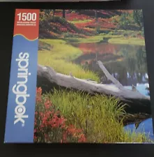 Springbok Calming Reflections Puzzle 1500 Piece Jigsaw 2008 Lake Driftwood Trees