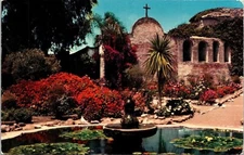 San Juan Capistrano Mission California CA Postcard PM San Gabriel CA Cancel WOB
