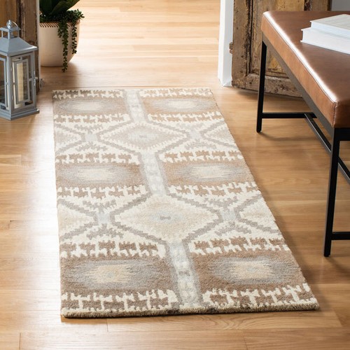 Long Runner Designer Southwestern Hand Tufted Plush Wool Rug **FREE SHIPPING** - Picture 5 of 6