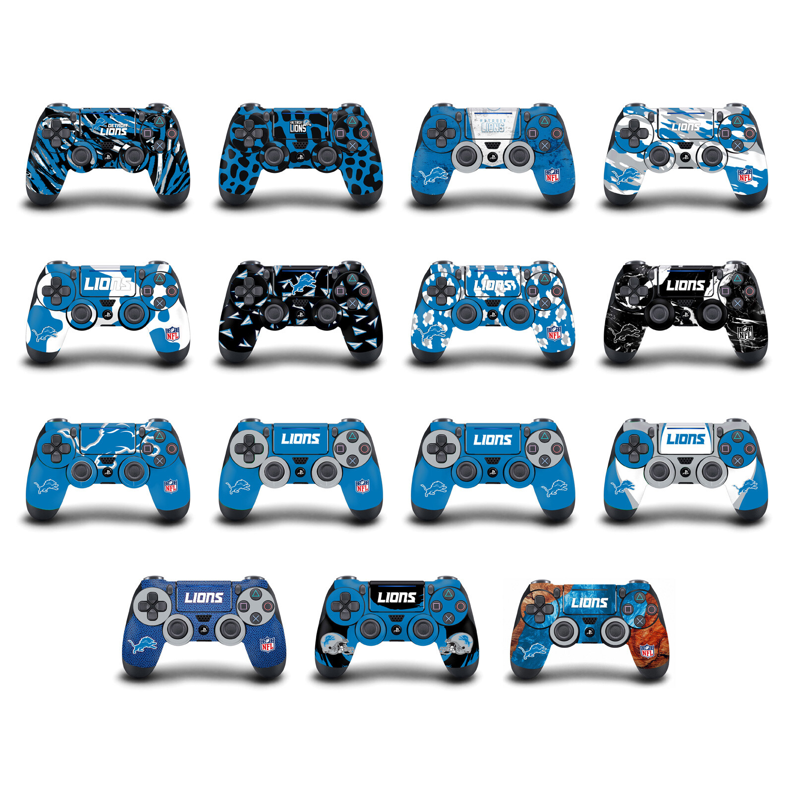 OFFICIAL NFL DETROIT LIONS VINYL STICKER SKIN DECAL FOR DUALSHOCK 4 CONTROLLER