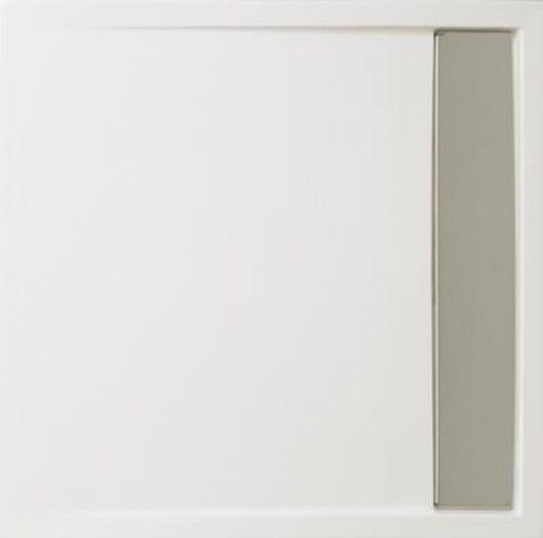 Duschwanne mit verdeckter Ablaufrinne 90 x 100 cm quadrat, aus Acryl, Farbe weiß - Bild 1 von 2