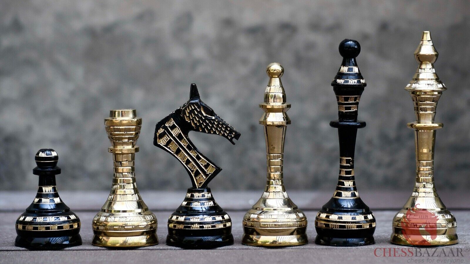 Brass Chess Set combo of 3.9" Modern Chess Pieces + 15"