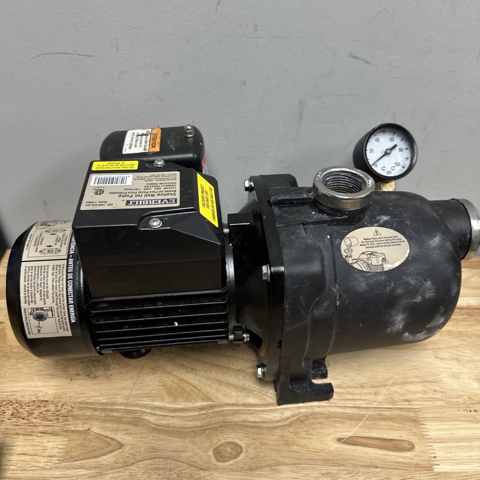 Everbilt Shallow Well Jet Pump 1/2HP (J100A3)