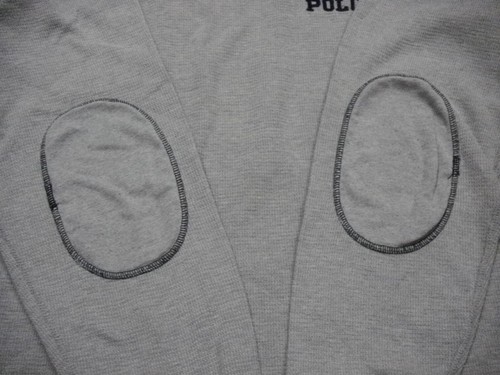 Polo Ralph Lauren Sleepwear Top Men L Gray Crew Elbow Pads Long Sleeve - Picture 7 of 10