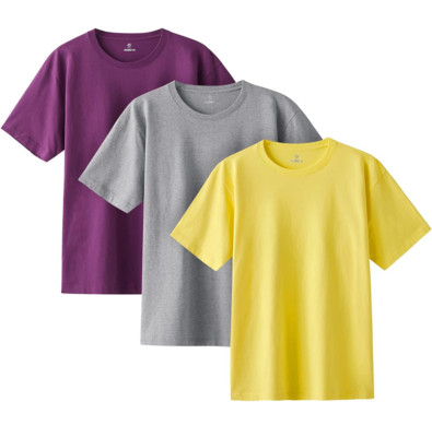 LAPASA Mens T-Shirt Pure Cotton Yellow Oversize Short Sleeve Tee Comfortable Cre