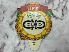 Vintage CLEO Advertising Small Cardboard Store Display Pocket Watch Shaped