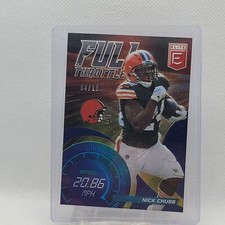 2022 Panini Donruss Elite Football Nick Chubb Full Throttle Blue /10