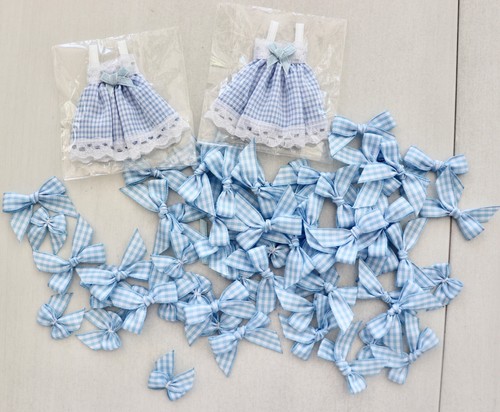 Used-Mini Bows/Gingham/ Scrapbook & Card making Embellishments