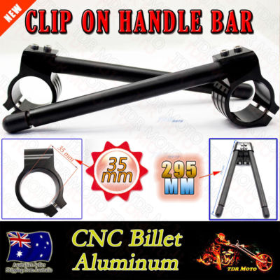 Black 35mm CNC Clip-ON Clip On Handle bars for Suzuki RL-250 L/M Exacta 74-75