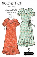 Now & Then Patterns Sewing Pattern The Summer Ruffle Dress Women UK 8 to 24