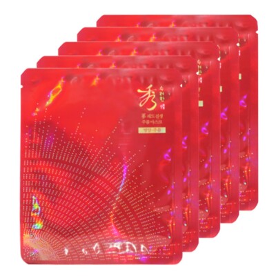 Sooryehan Red Ginseng Wrinkle Care Mask  5 pcs  Made in Korea