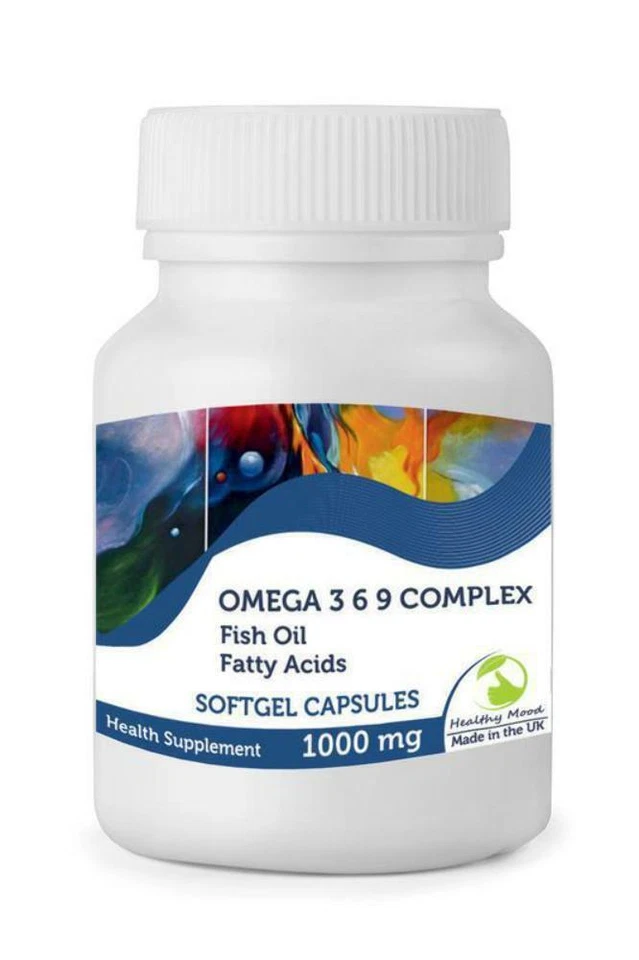 Cápsulas nutricionales completas de aceite de pescado Omega 3 6 9 1000 mg Foto 2 de 2
