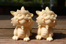 2.9" Hand Carved Tagua Nut dragon Home Decor Reiki Heal Figurine Crystal gift 1x