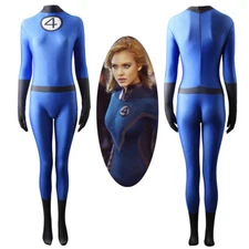 Fantastic Four Invisible Woman Costume Cosplay Suit Adult Kids