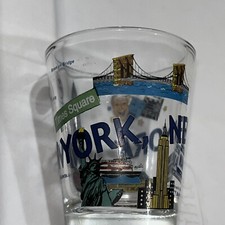 New York shot glass -Manhattan, Famous Sites all around design, Colorful Designs