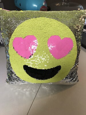 emoji sequin pillow