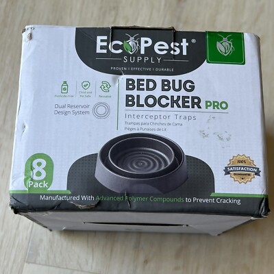 EcoPest Labs Bed Bug Blocker Pro Eco Friendly Interceptor Traps 8-Pack NIB