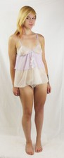 Espiral Baby Doll with matching G string Style 764 - Medium - Nude/Lilac