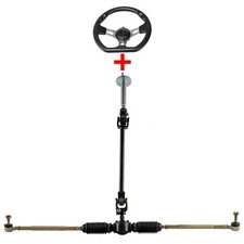 GoKart Steering Wheel Steel Kit Gear Rack Adjustable Shaft for 110cc 125cc Drift