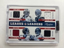 1 2013 QUAD PANINI LEAGUE LEADERS JERSEY CARD DREW BREES TOMBRADY MATT RYAN JOE
