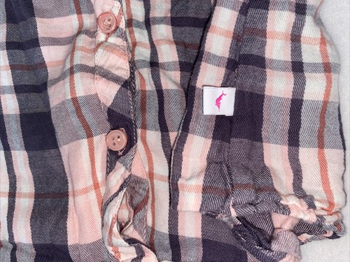 Tommy Bahama Girls Size 10 NWT! Cute Plaid Flannel Button Up W/Pocket Shirt! - Picture 4 of 7