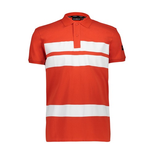 CMP Herren Poloshirt Shirt MAN POLO rot gestreift - 第 1/1 張圖片