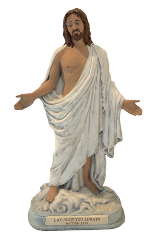 Standing Jesus "I Am With You Always" Ceramic Figurine 15" tall