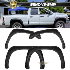 Fits 02-08 Dodge Ram Pocket Rivet Style Black Fender Flares PP Textured