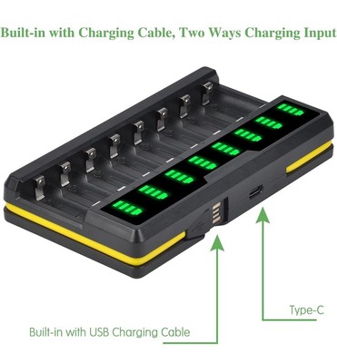 Hisewen Battery Charger for ARL-123a With Two Packs Rechargeable Batteries