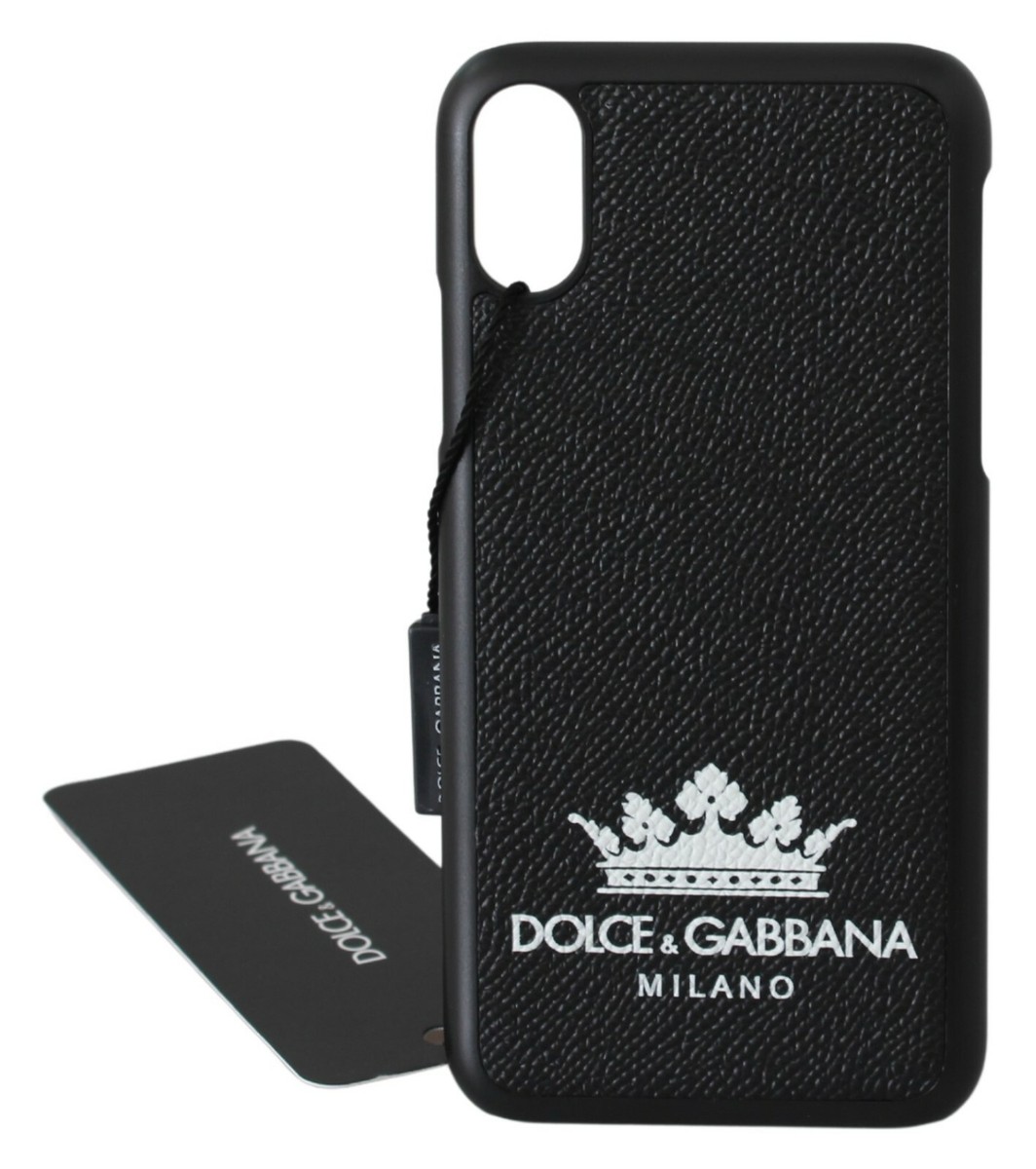 DOLCE & GABBANA Phone Case Cover Skin Black Leather White DOLCE & GABBANA Phone Case Cover Skin Black Leather White