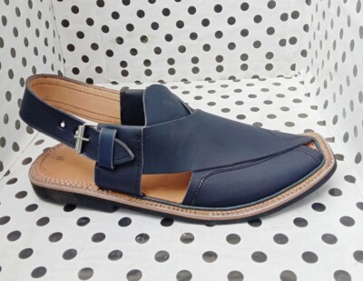 BANNU PELLE US 7, 8,9,10,11 FATTO A MANO DA UOMO NERO PESHAWARI - Foto 8