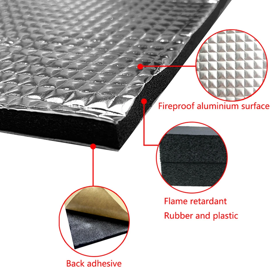 129 SQFT Sound Deadener Car Insulation Automotive Heat Shield Self-adhesive Mat Foto 4 de 4