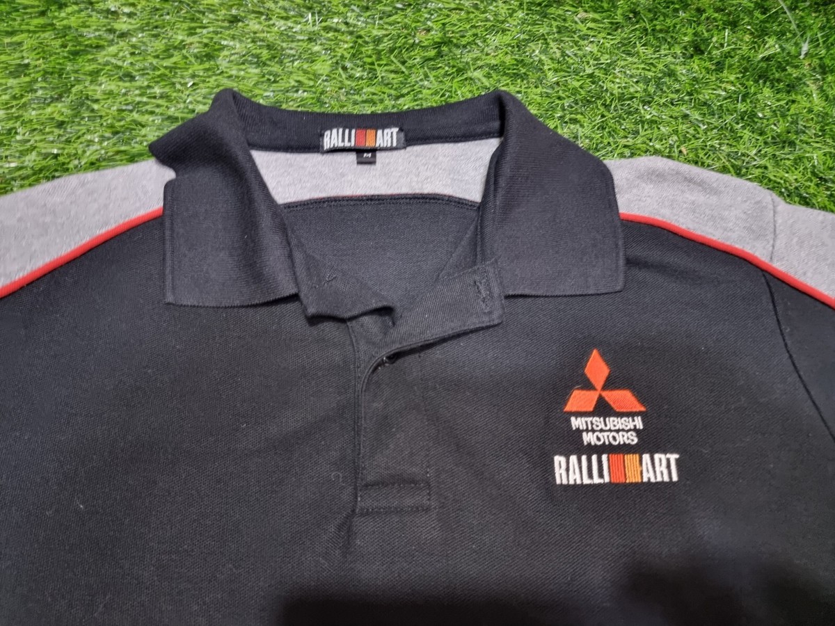 Mitsubishi Ralliart Japan Polo t shirt Rare JDM Vintage 90s size M 