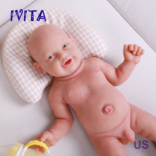 IVITA 23'' Big Reborn BOY Full Body Silicone Doll Adorable Smile Baby
