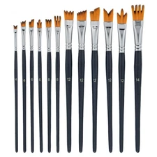 12pc Special Effects Artist Paint Brush Set, Ribbon, Watercolor, Acrylic, Oil