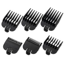 Clipper Guards Set Compatible with Most Wahl Clippers 1/16" to 1/2", 6 Piece Set