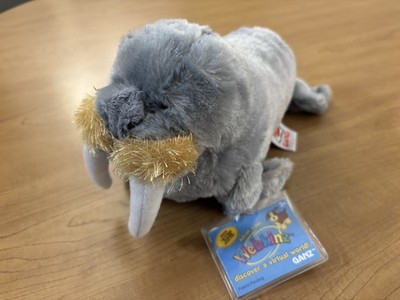 GANZ Webkinz Grey Walrus HM332 Plush Stuffed Animal Unused Code New
