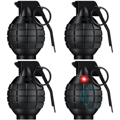 4 Pcs Plastic Hand Grenades with Realistic Sound Effects and Flashing Light, ...