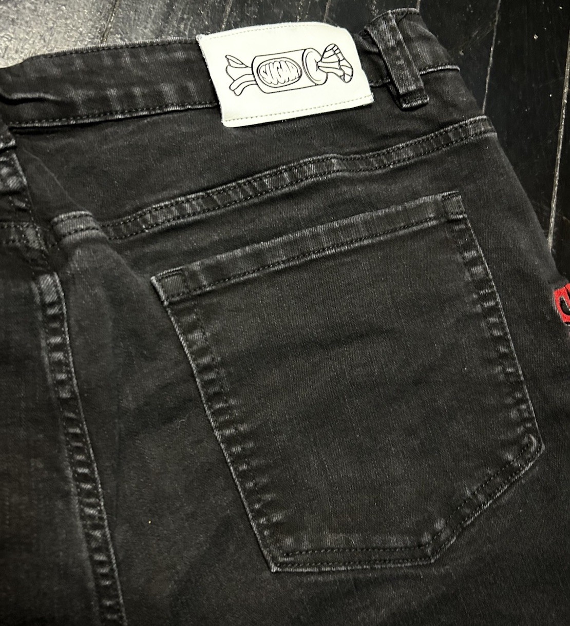 Sugarhill LA Patchwork Graphic Print Black Jeans … - image 6