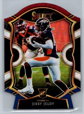 2020 Panini Select #56 Jerry Jeudy Tri-Color Prizm Die Cut Denver Broncos