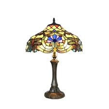 Chloe Lighting AMBERWING Tiffany-style 2 Light Dragonfly Table Lamp 17" Shade