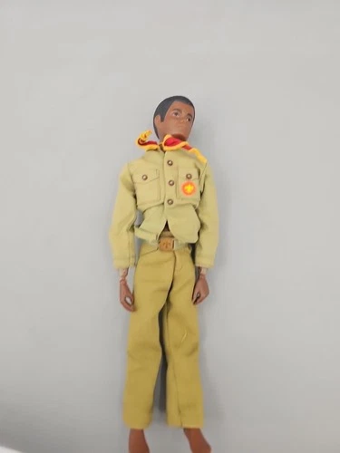 STEVE BOY SCOUT Vintage 1974 Black Kenner Action Figure Cub Scouts Doll 9" #7005
