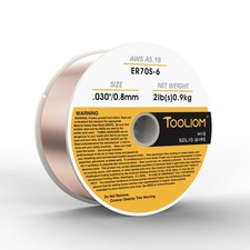 TOOLIOM ER70S-6 .030"(0.8 mm) Mild Steel MIG Solid Welding Wire on 2-Pound Spool
