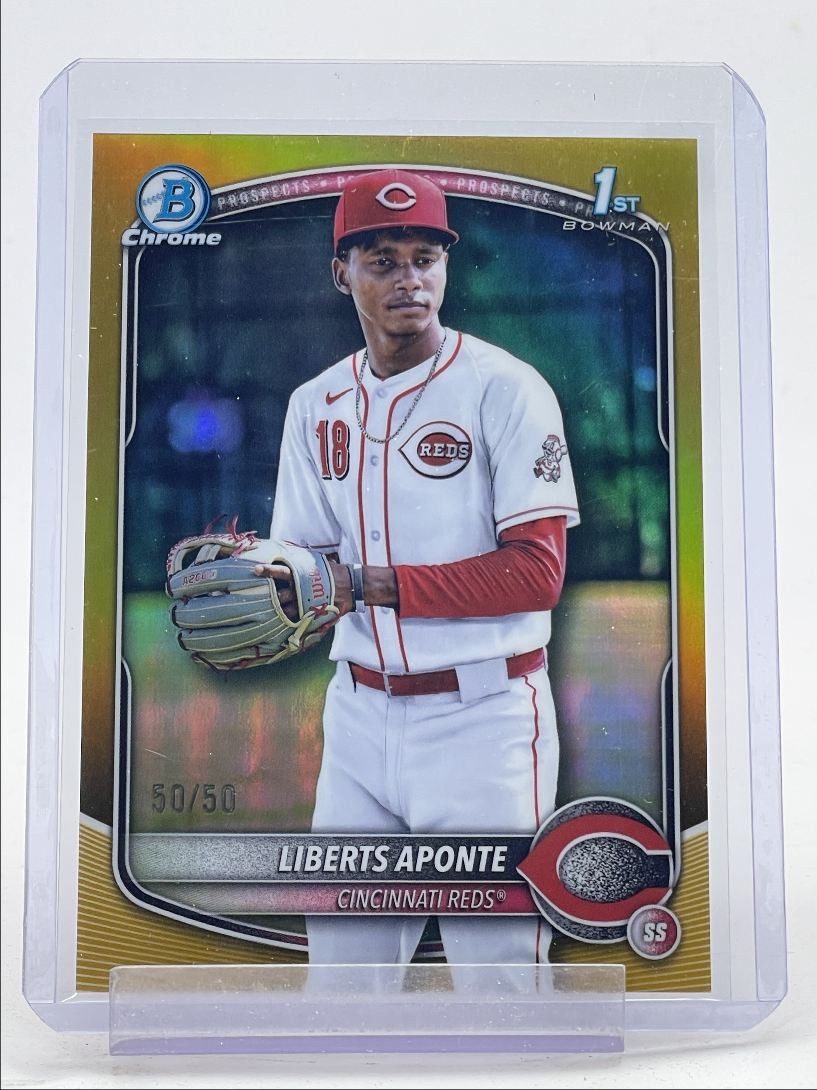 LIBERTS APONTE 2025 BOWMAN CHROME 1ST GOLD REFRACTOR REDS 50/50 Q3917