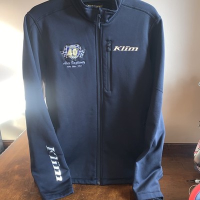Klim Inferno Men s Large Full Zip Soft Fleece Lined Jacket Black Racing Logo