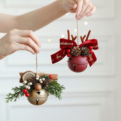 Handgefertigte Eisen Glocke Hängedeko für Weihnachtsbaum Fenster Urlaub Gebrau