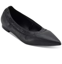 KARL LAGERFELD PARIS Women's Vinette Pointed-Toe Black Ballet Flats w/ Logo Sz 8